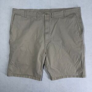 Wrangler Authentics Men's 46 Shorts Flat Front Casual Elastic Waist Khaki